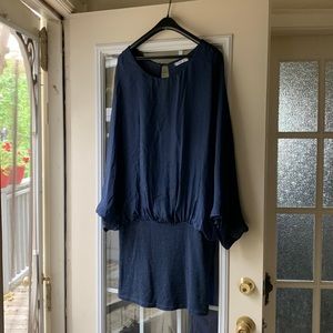 Unique blue silk dress / skirt combo.